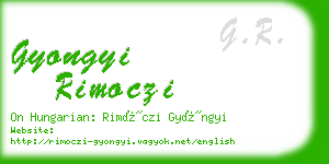 gyongyi rimoczi business card